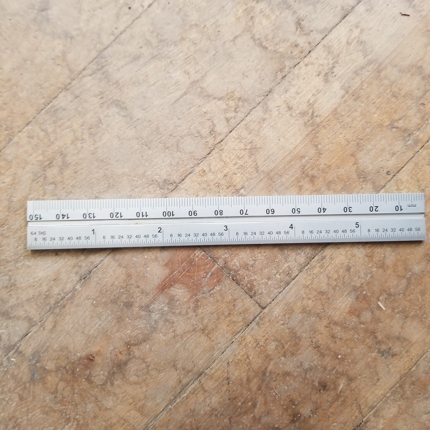 PEC 6" E/M Grooved Rule (32nds/0.5mm & 64ths/1mm) w/ Blemish (780089)