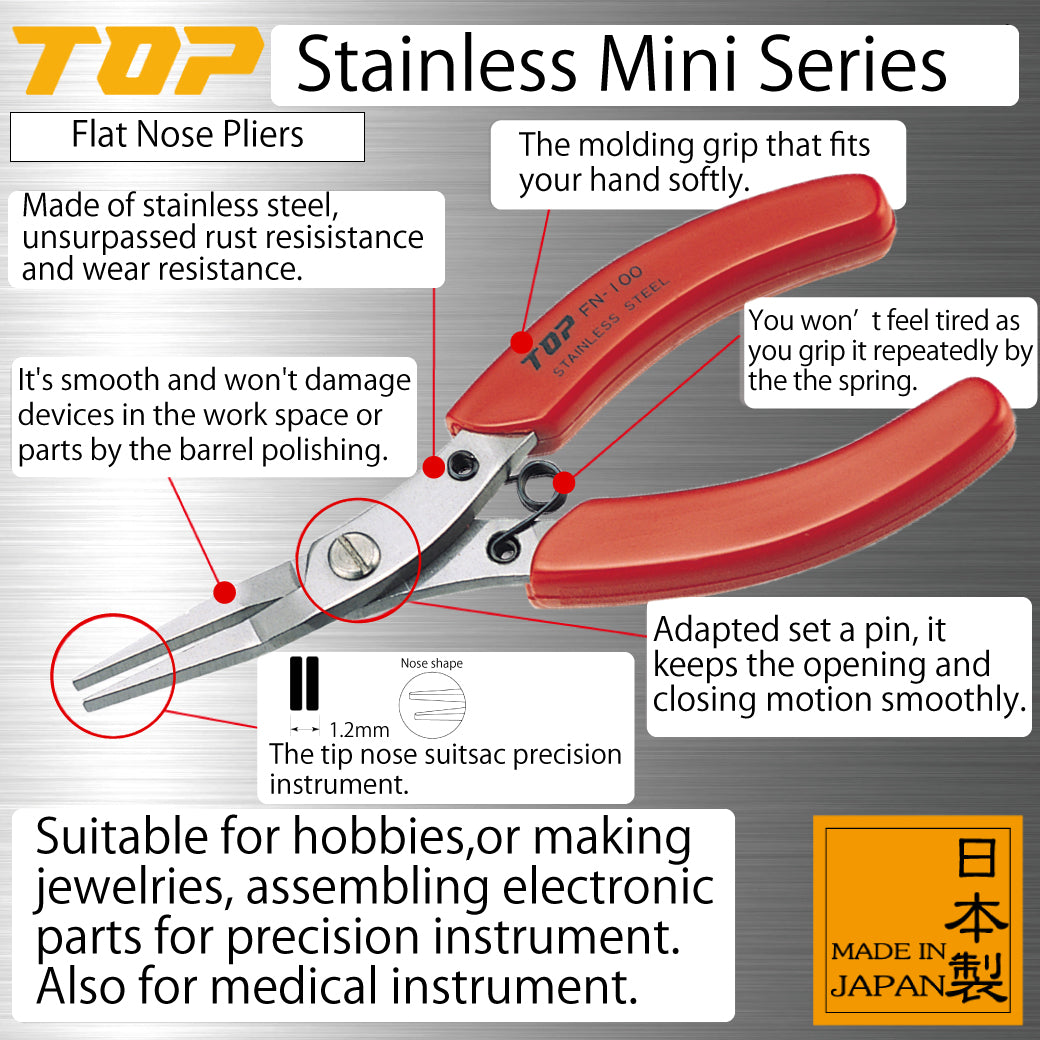Top Stainless Steel Serrated Flat Nose Pliers (FN-103N)