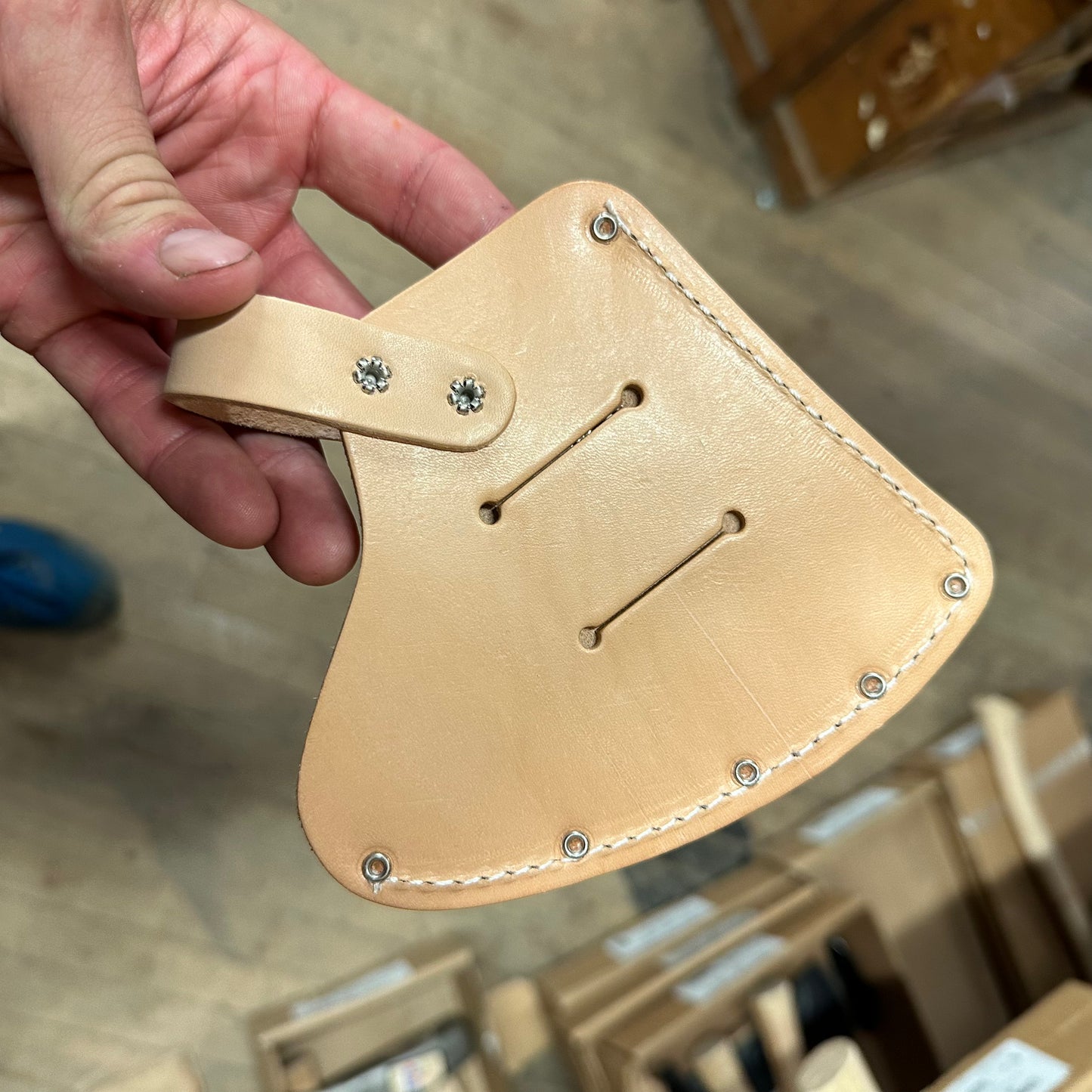 No. 5 US Made Top Grain Leather Axe Sheath (Fits 26" Estwing Camper's Axe E45A) (NO.5S)