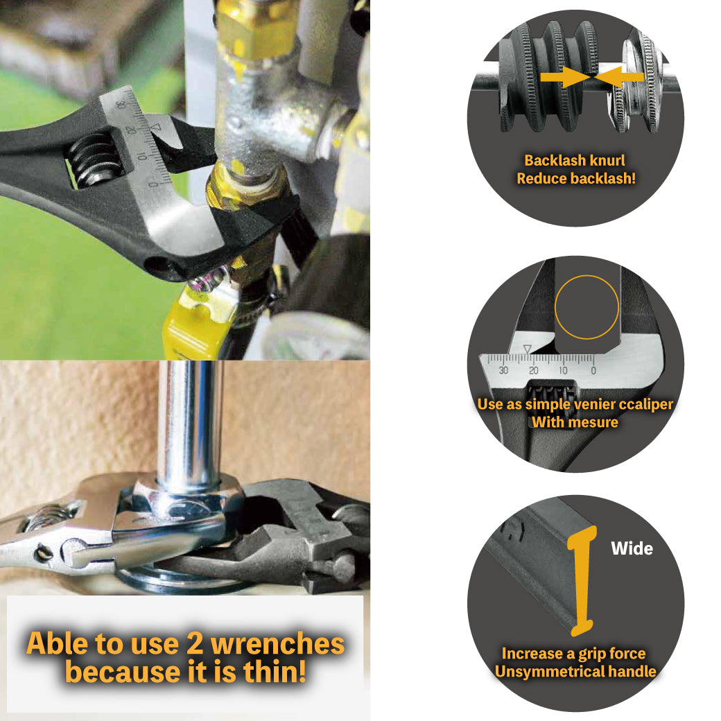 Top 224mm Thin Exact Bent Wrench - 24mm max opening (HT-24)