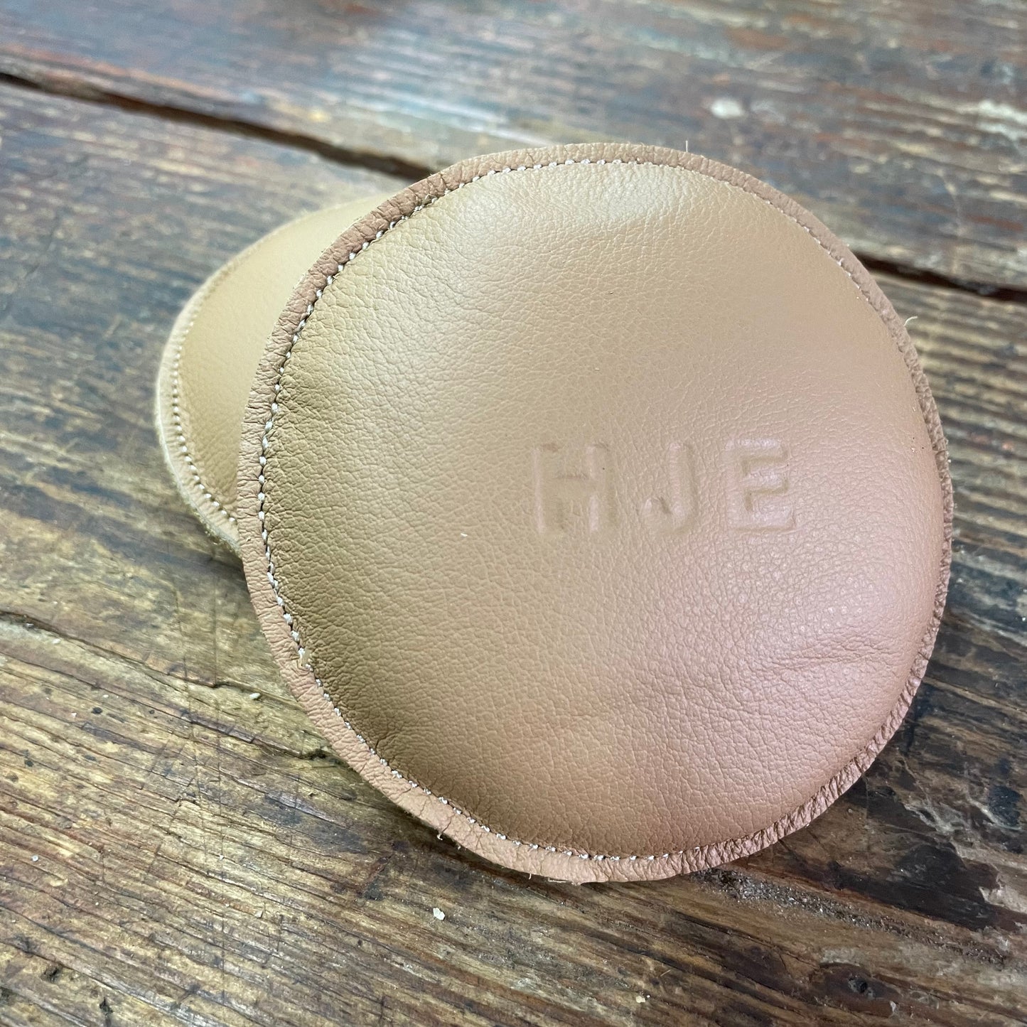 4" HJE Shot Filled Leather (Map) Paper Weight (150-LW-HJE)