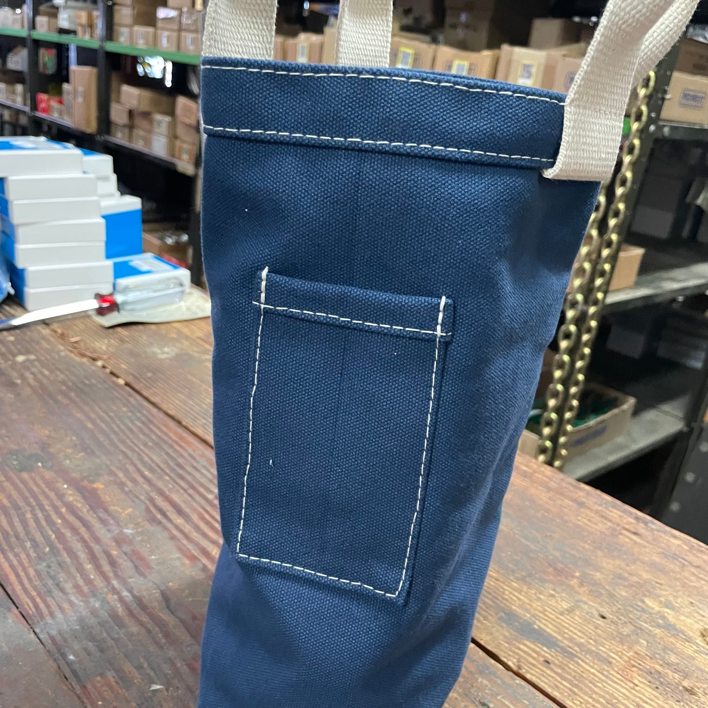 Beckel Canvas Navy Blue Divided Tool Tote (CL330-NAV)