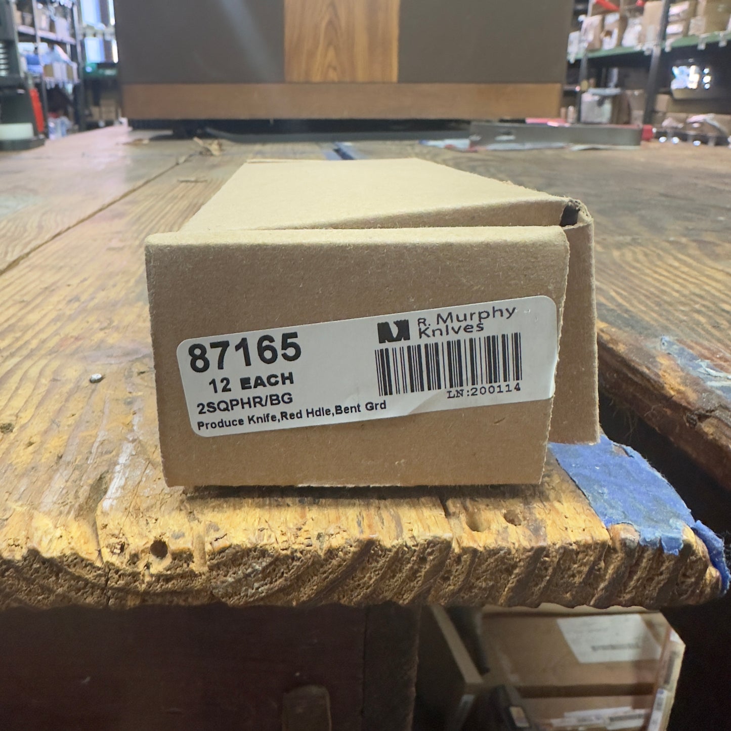 R. Murphy Food & Produce Knife Red Plastic Handle Bent Guard (87165) 2SQPHR/BG