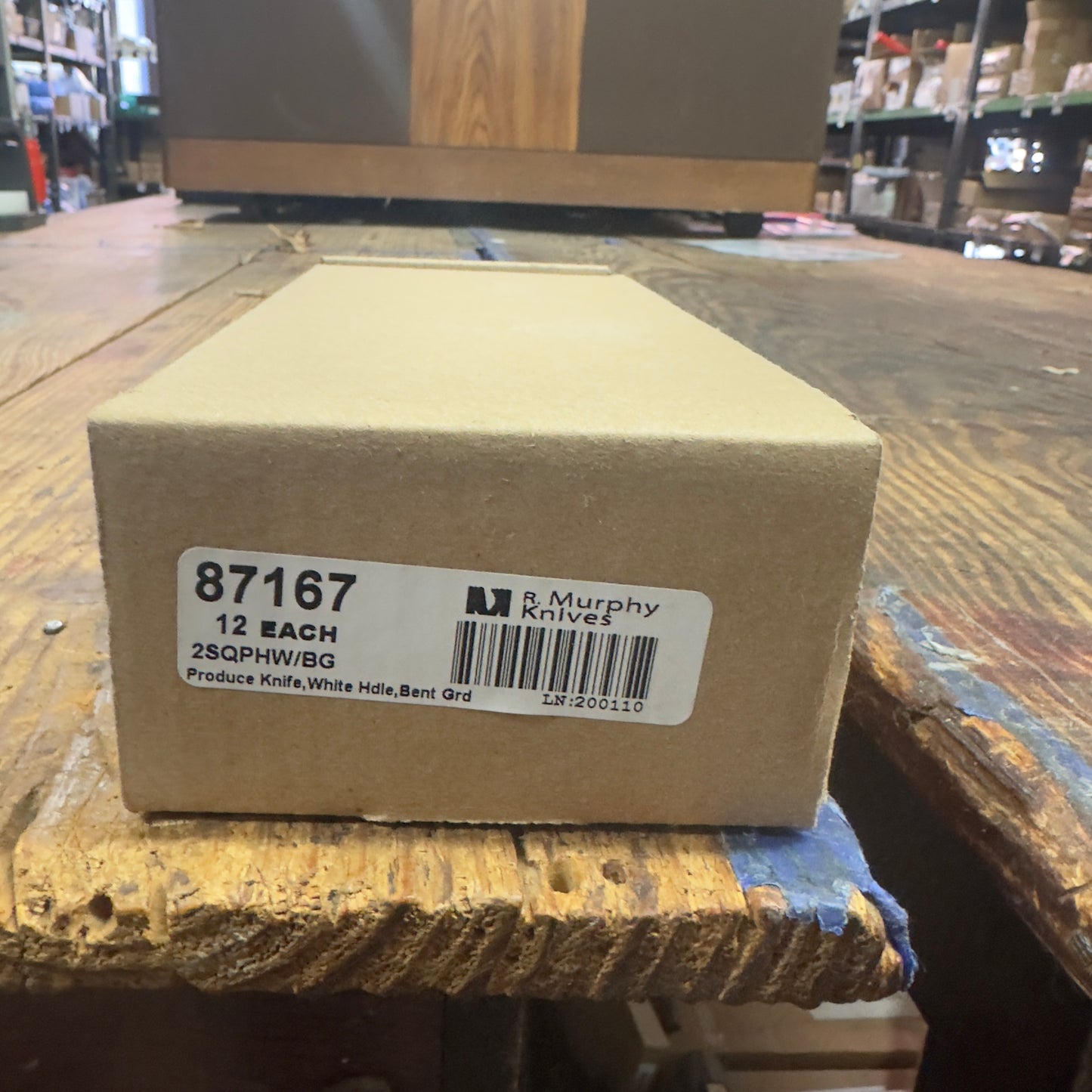 R. Murphy Food & Produce Knife White Plastic Handle Bent Guard (87167) 2SQPHW/BG