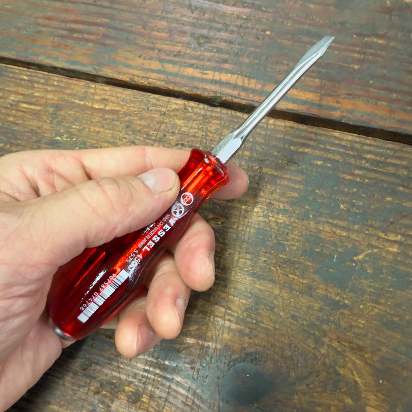 Vessel Slotted 5.5 x 75mm Power Grip Screw Driver (4500S5575)