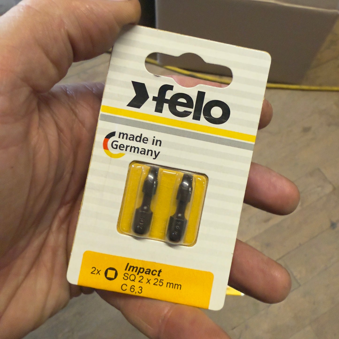 6 piece Felo Impact Bit Set 1" Square (#1, #2 & #3)