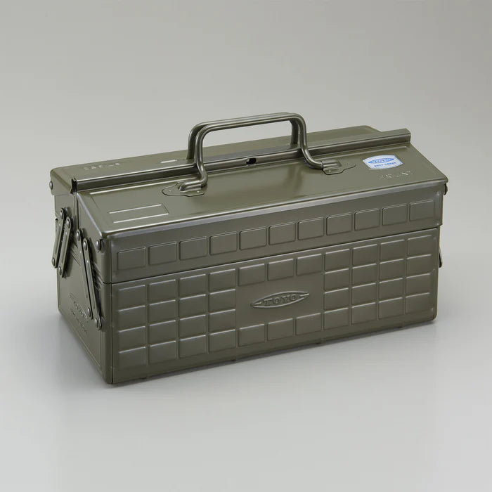 Toyo Steel Toolbox W/ Cantilever Lid And Upper Storage Trays ST-350 Military Green (TO-ST350MG)