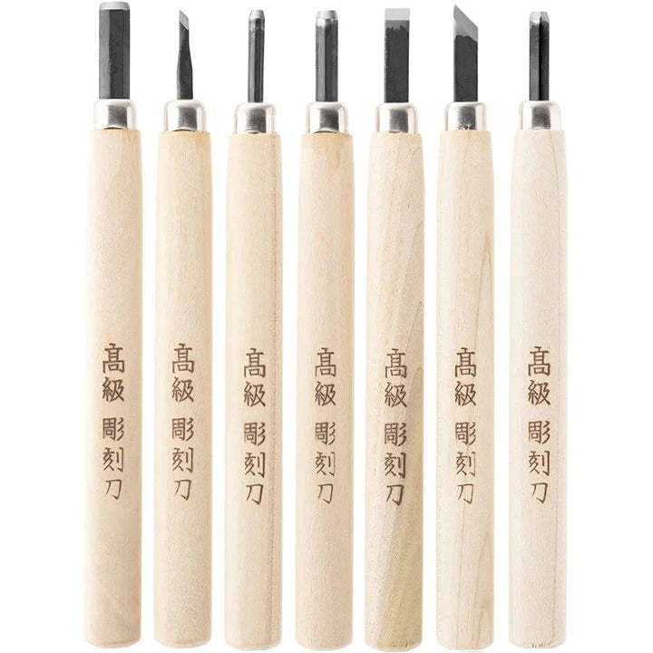 Kakuri Toshigoro 7pc Woodcarving Knives Set (13061-K)
