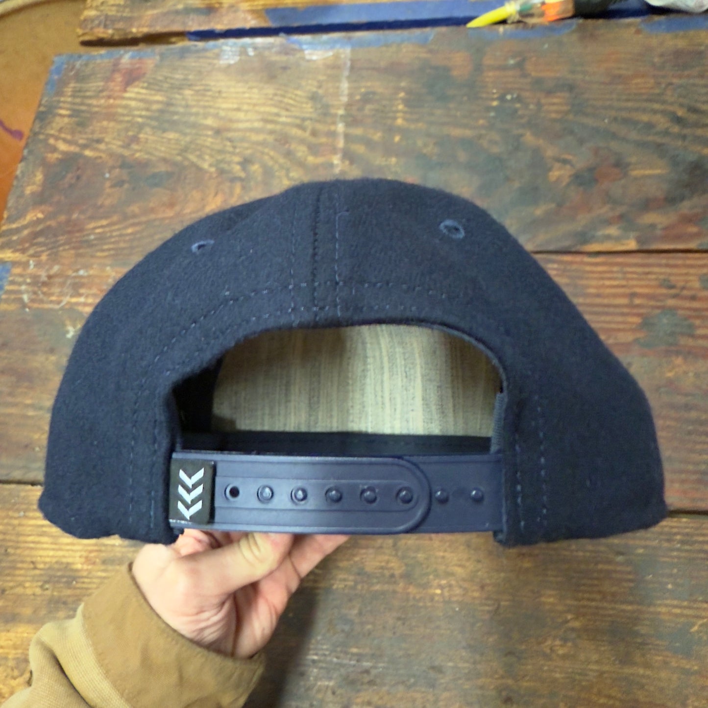 HJE Navy Blue Melton Wool USA Made Snapback Hat (THE-HAT)