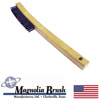 Magnolia Long Curved Handled Wire Scratch Brush (1-S)