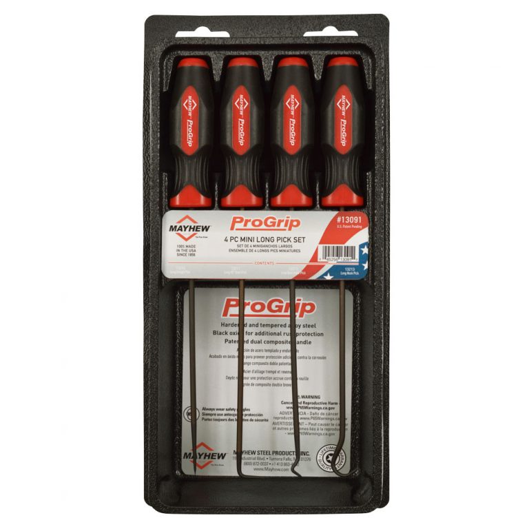 Mayhew 11-1/2" 4pc Progrip Mini Long Pick Set (13091)