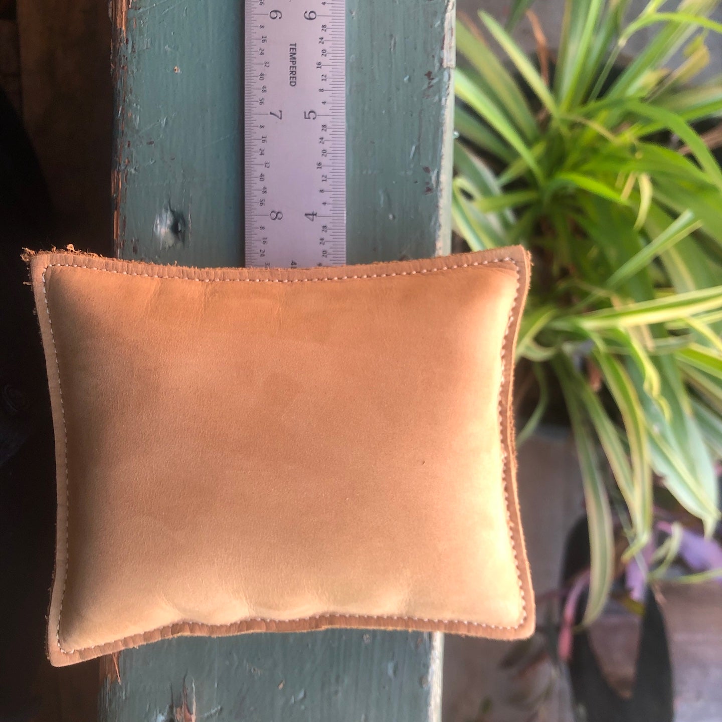 4 1/2" x 3 3/4" Rectangular Shot Filled Leather (Map) Paperweight (152-LW)