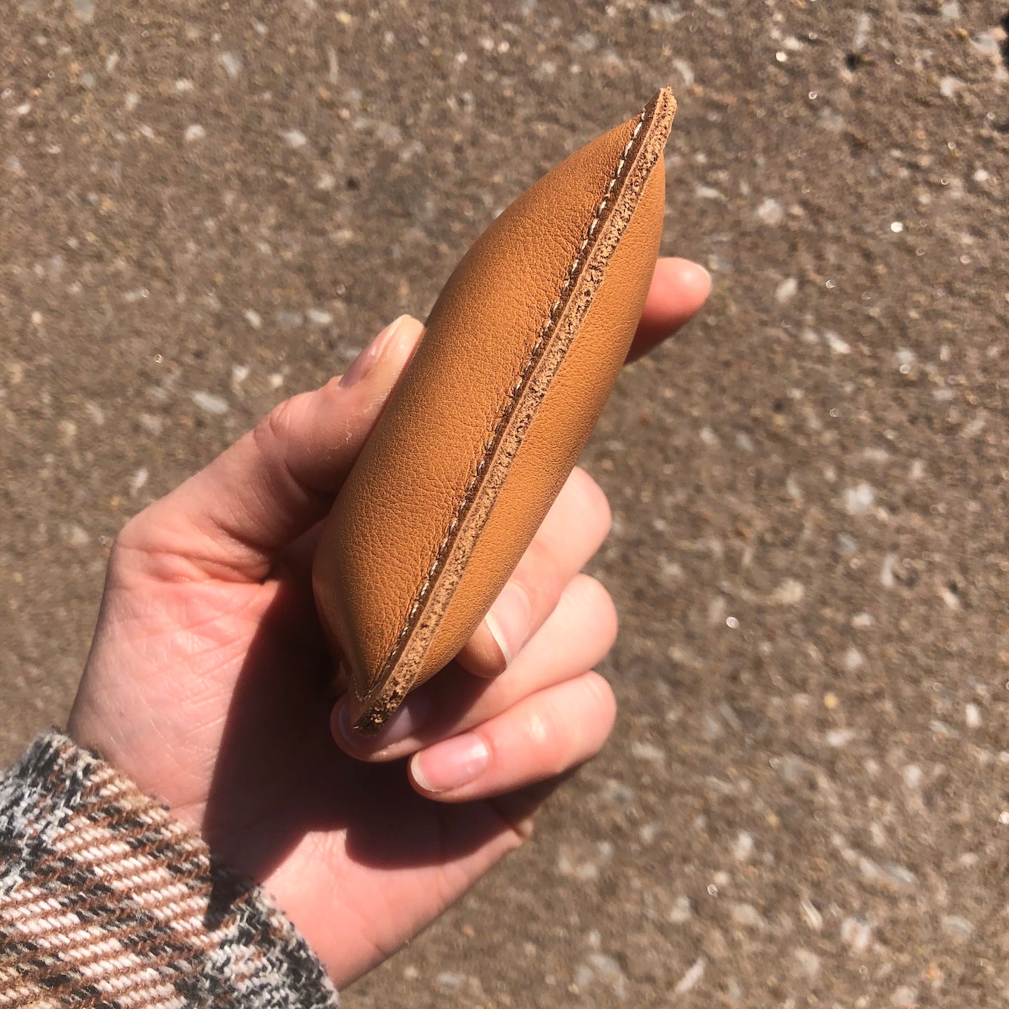 3 1/2" Square Shot Filled Leather (Map) Paperweight (157-LW)