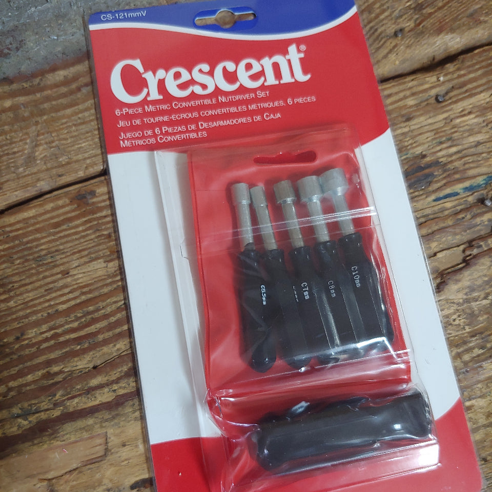 Crescent Convertible Metric Nut Driver Set (5mm, 5.5mm, 7mm, 8mm, 10mm) - Compact (CS-121mmV)