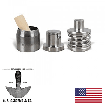 C.S. Osborne #18 (7/16") Button Die Cutter Set WDIHUC182 (WDIHUC182)