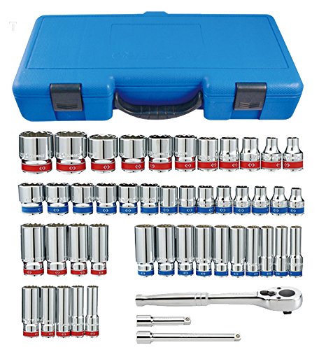 KT Pro A4005CR 1/2" Drive 47-Piece SAE and Metric Socket Set   (A4005CR )