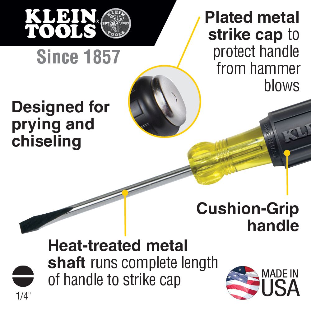 Klein 1/4" Keystone Demolition Driver, 4" Shank (6024DD)