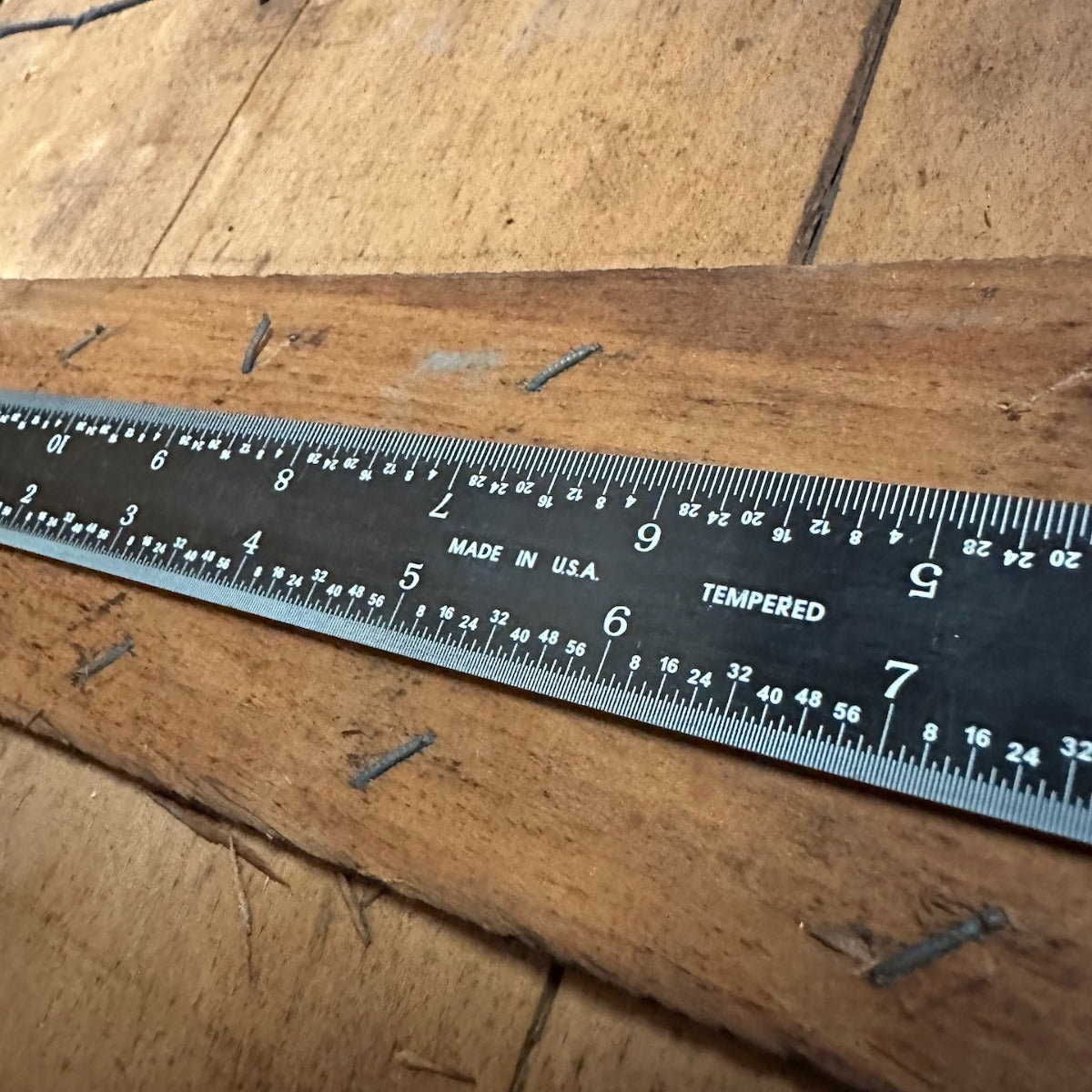 12" Products Engineering 4R Rigid Black EZ Read Tempered Ruler 8ths/16ths 32nds/64th cosmetic blemish, name removed (780026)