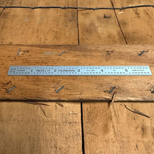 6" Products Engineering 4R Tempered Ruler 8ths/16ths 32nds/64ths Cosmetic blemish, name removed(780106)
