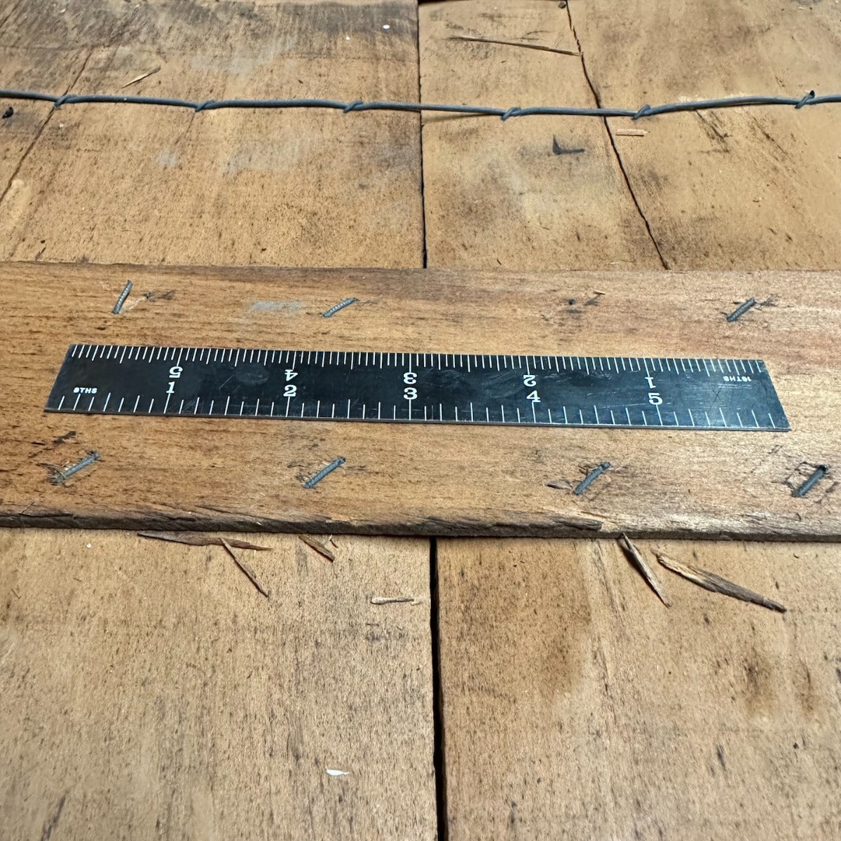 6" Products Engineering 4R Rigid Black EZ Read Tempered Ruler 8ths/16ths 32nds/64ths Cosmetic blemish, name removed (780127)