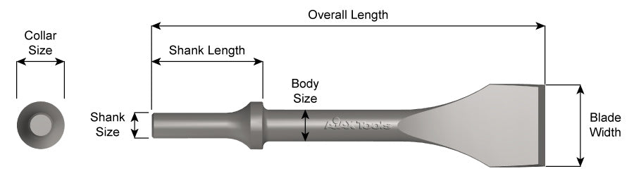 AJAX #905 Wide Chisel & Scraper Air Hammer Attachment (A905)