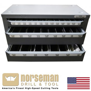96 Pc. High Speed Norseman Drill Bit Bin Stock (96-BR)