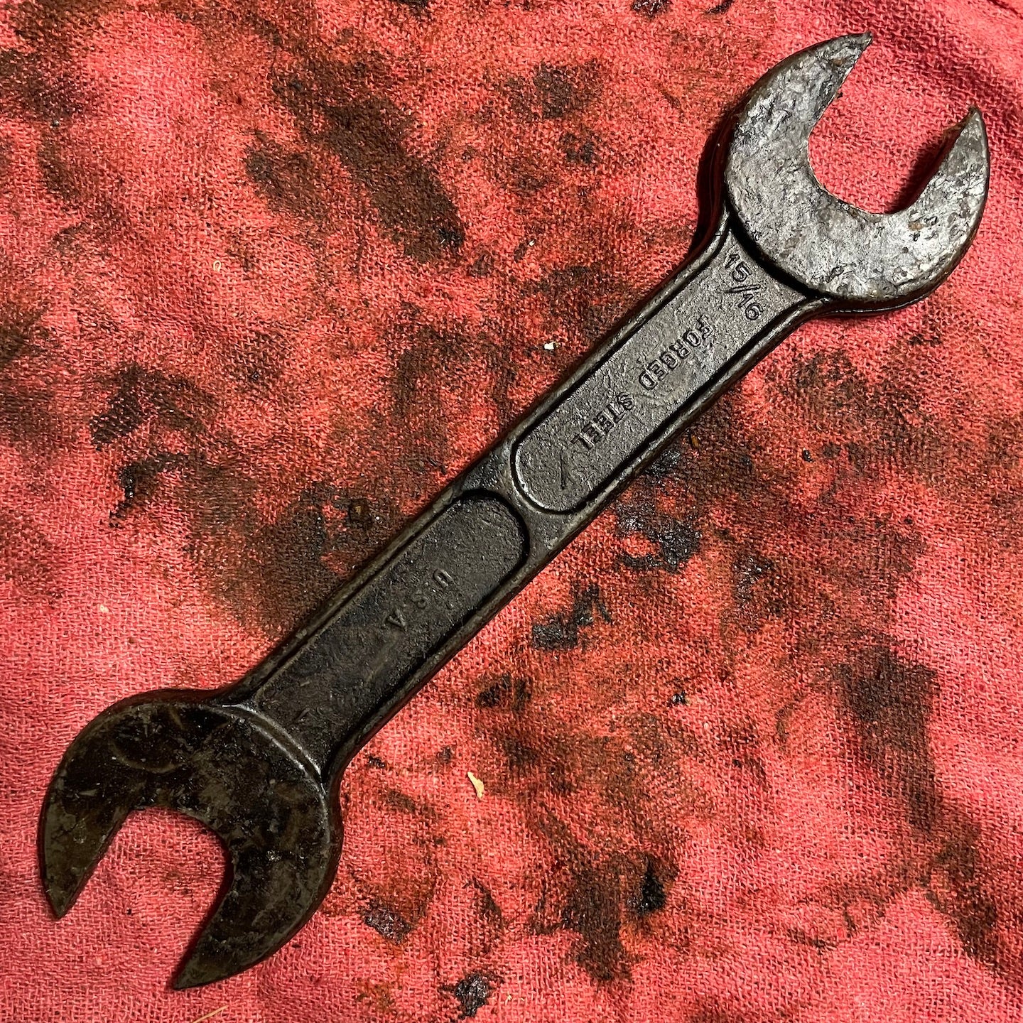 Bridgeport "Forged Steel" NOS WWII Era Open End Wrench 15/16" x 1"