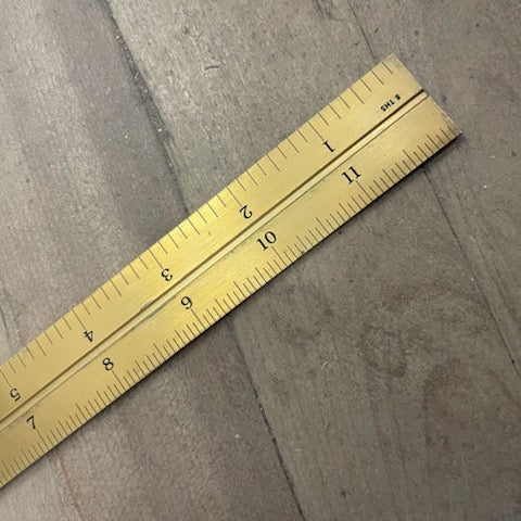 PEC 12" 4R Gold Grooved Rule (32nds/64ths & 8ths/16ths) w/ Blemish (7185-012G)