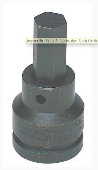 14mm 3/4" Dr. Metric Hex Type Replacement Bits (62M14BWR)