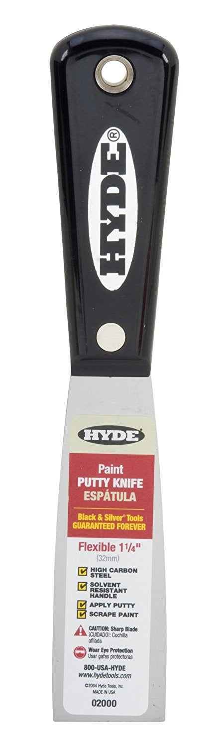 1 1/4" Hyde #2000 Flexible Plastic Handle Putty Knife (2000)
