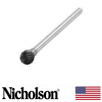 Nicholson hand cut high speed rotary file 3/8" Round (50693)