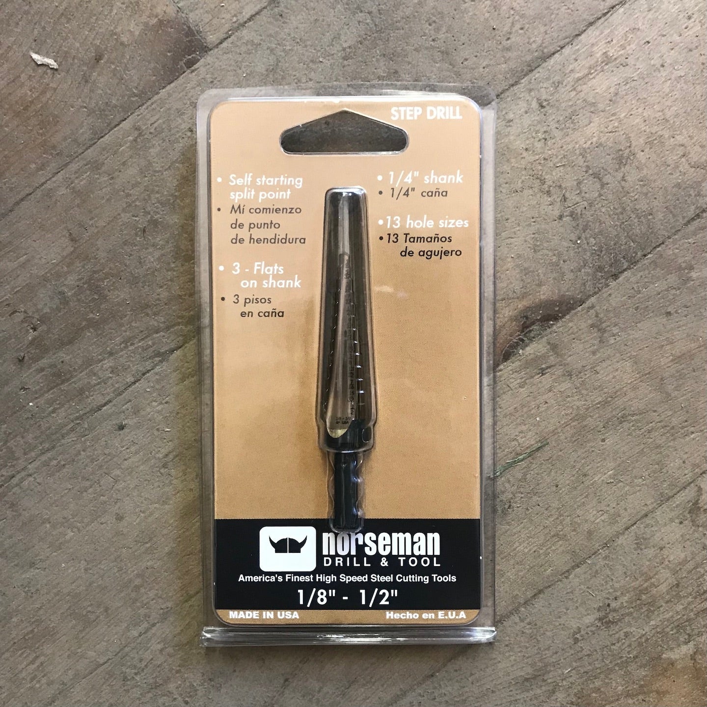 Norseman Gold Oxide 1/8" - 1/2" Step Drill Bit (45401)