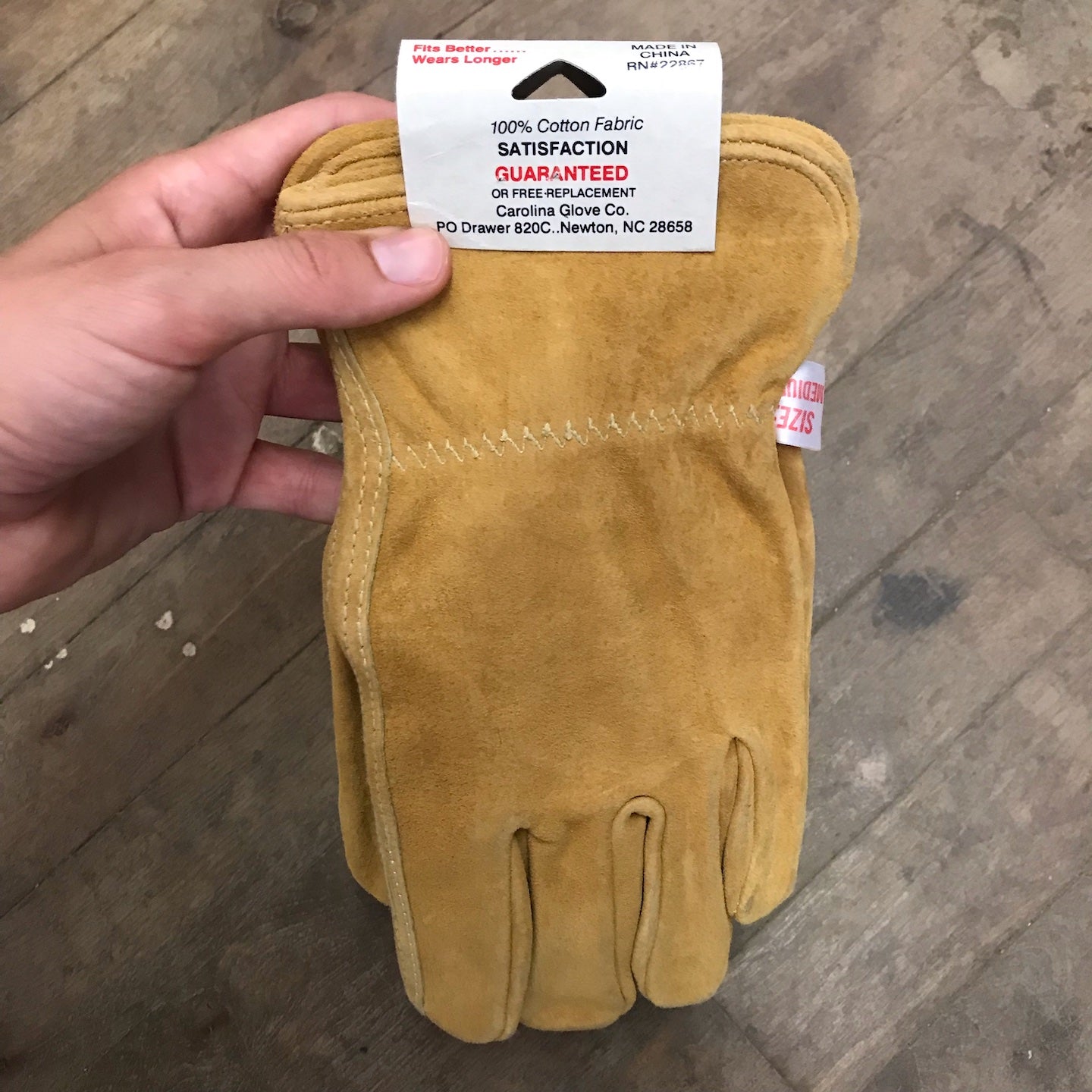 Carolina Brushed Pigskin Work Rated Gloves - Medium (19801)