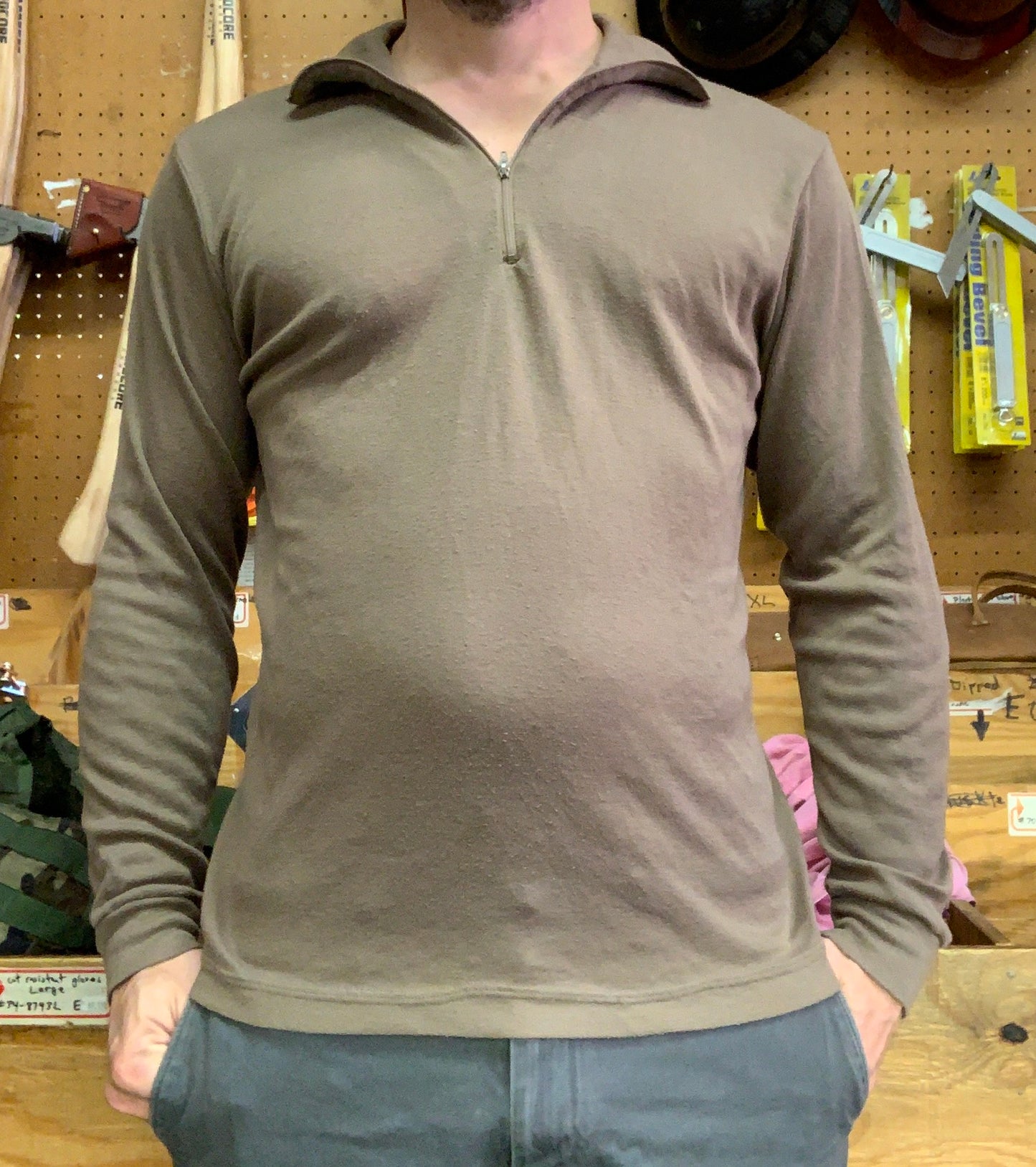 Lightweight Thermal Moisture-Wicking Long-Sleeve US Military Coyote Brown Shirt (Small) (LWCWUS-S)