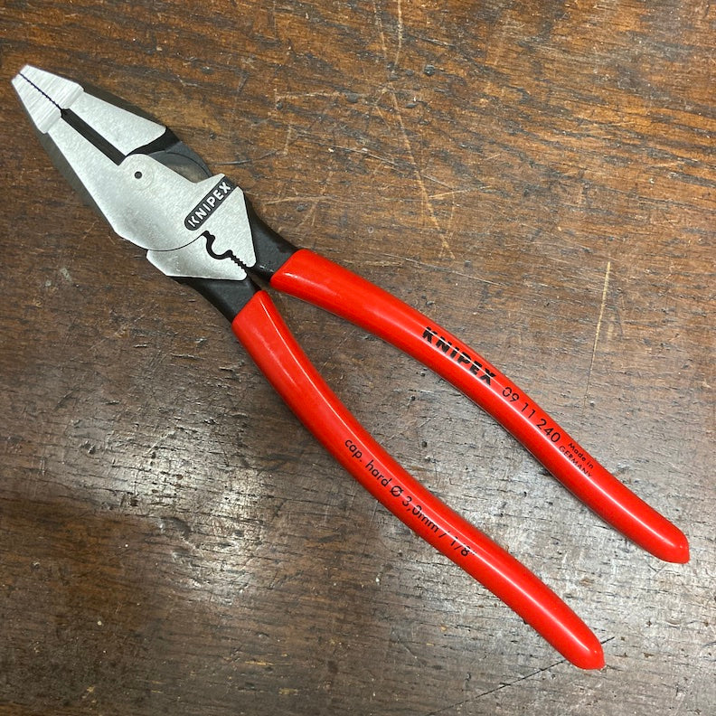 Knipex Lineman's Pliers American Style Black Atramentized, With Slim Multi-component Grips, With Integrated Tether Attachment Point For A Tool Tether 240 Mm 09 12 240 T