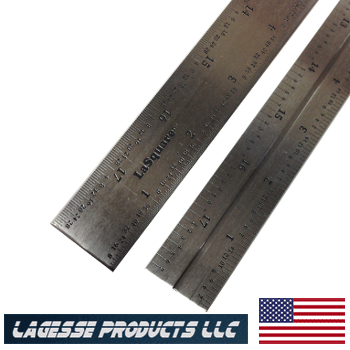 LaSquare 18" Stainless Steel Grooved Rule (32nds/64ths & 8ths/16ths) (LPS-B18ST)
