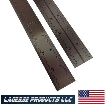 LaSquare 24" Stainless Steel Grooved Rule (32nds/64ths & 8ths/16ths) (LPS-B24ST)
