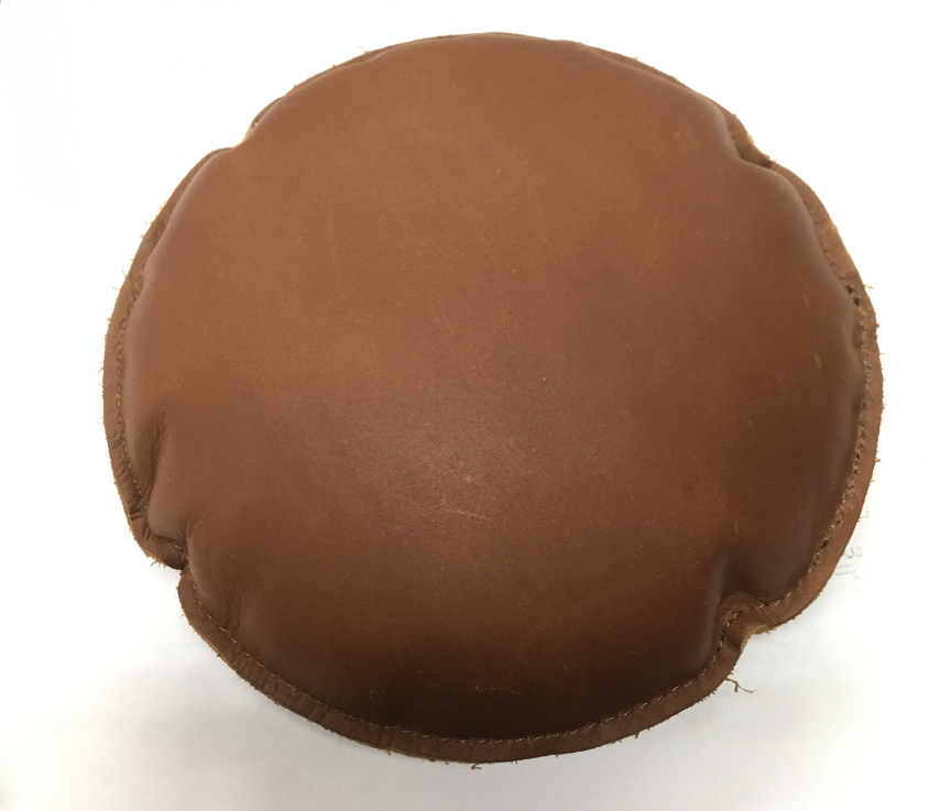 7" Circle Shot Filled Leather (Map) Paperweight (163-LW)