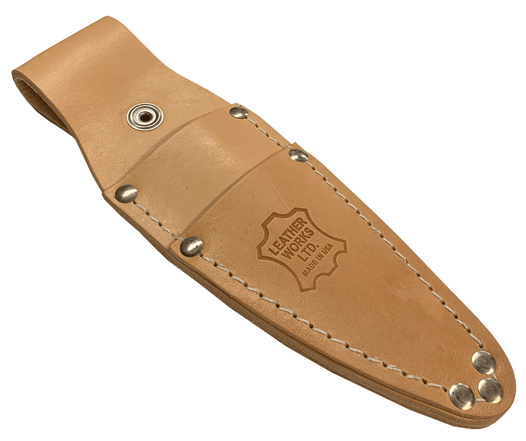 US Made Top Grain Leather 2 Pocket Leatherworker's Scissor Sheath w/ Snap (SX3)