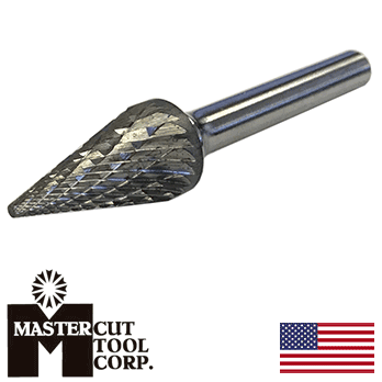 MasterCut SM-5DC Pointed Cone Rotary Carbide Burr 1/2" O.D. (SM-5DC)