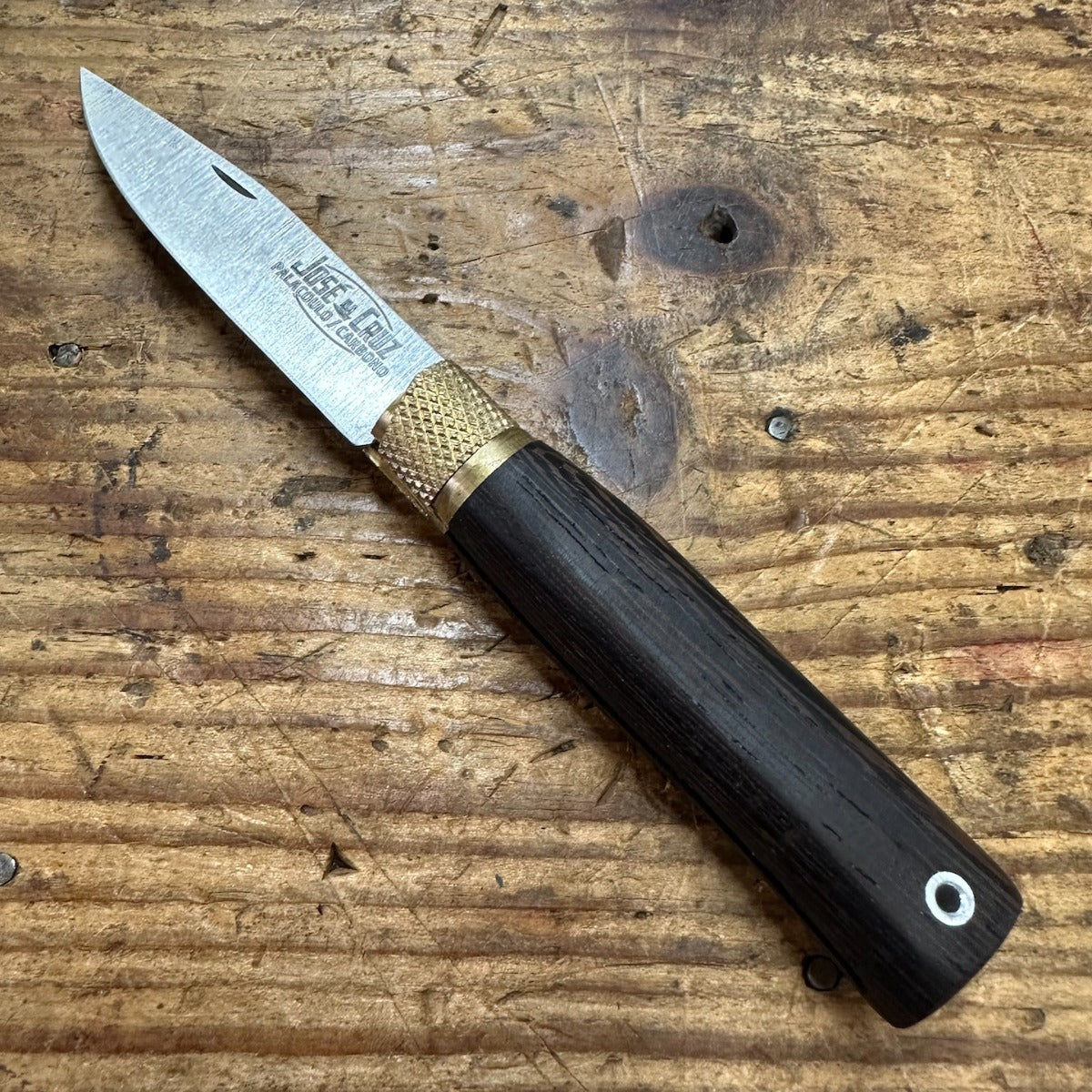 Jose Da Cruz Wenge Wood Handled Carbon Steel Folding Knife (MER