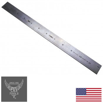 PEC 12" 4R Semi-Flex Stainless Rule (32nds/64ths & 8ths/16ths) w/ Blemish (PEC-12-3264-816-SS)