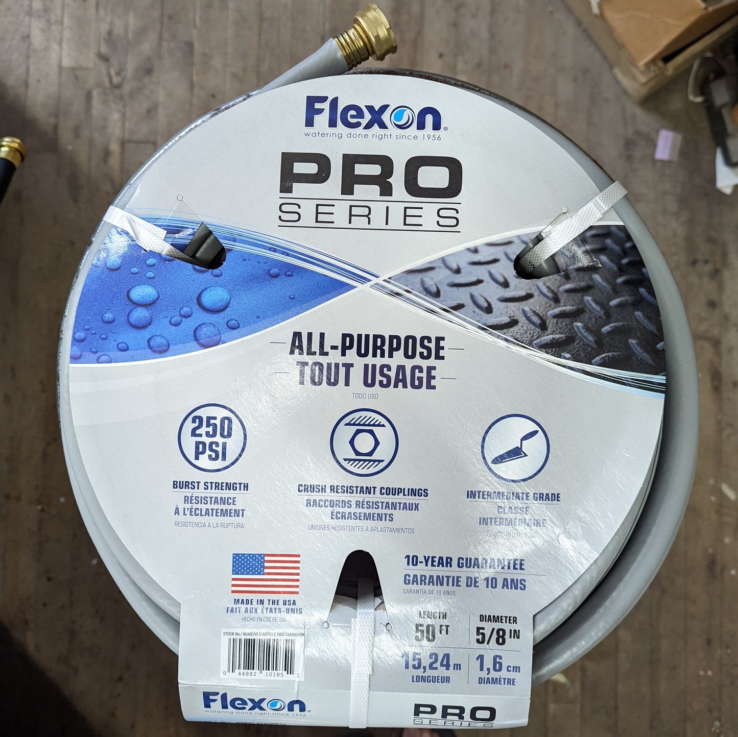 Contractor Grade Rubber/Vinyl 5/8" x 50' Water Hose, 6 ply, 250 psi (MDCG5850GYBK)