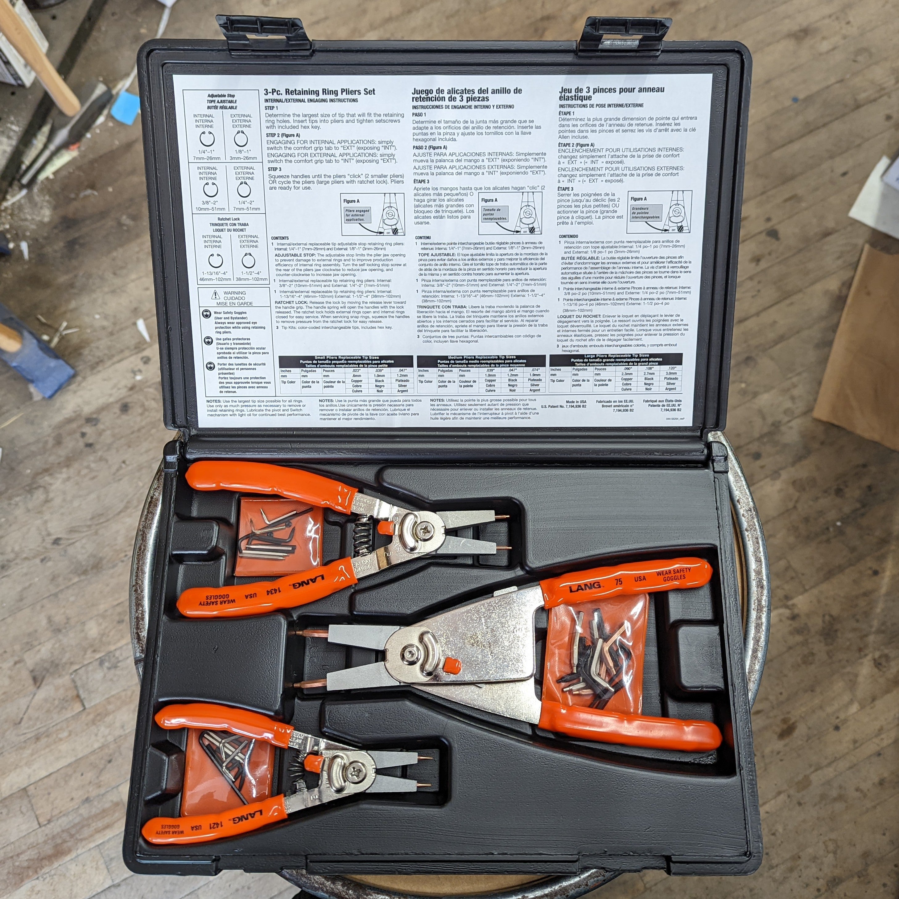 Lang 3-Piece Retaining Ring Pliers Set (1465) – Harry J. Epstein Co.