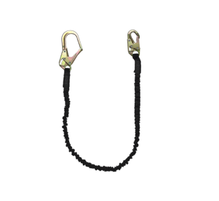 Safewaze 6' Low-Profile Energy-Absorbing Lanyard w/ Rebar & Snap Hook (FS585)