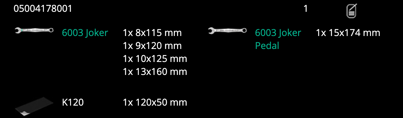 Wera Metric Bicycle Set 10 - Joker 5 Pc Wrench Set (220653) (05004178001)