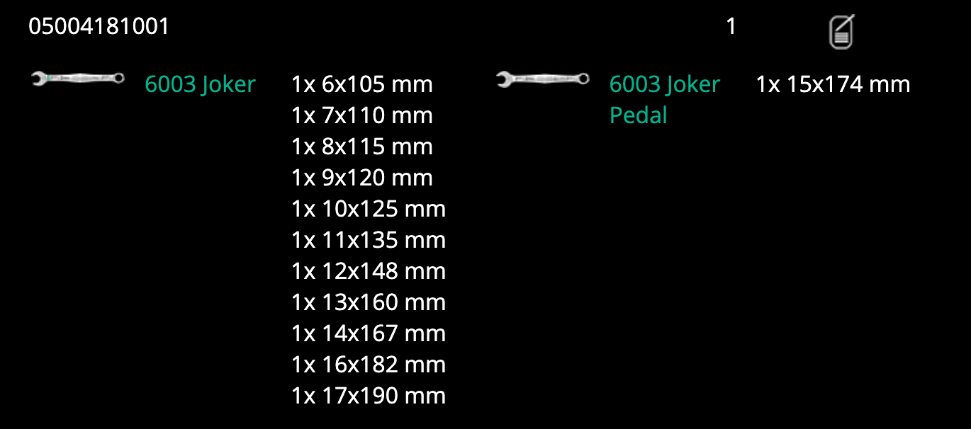 Wera Metric Bicycle Set 12 - Joker 12Pc Wrench Set (220721) (05004181001)