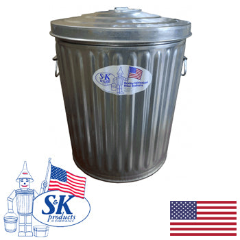10 Gallon Galvanized Trash Can w/ Side Loops (90264)