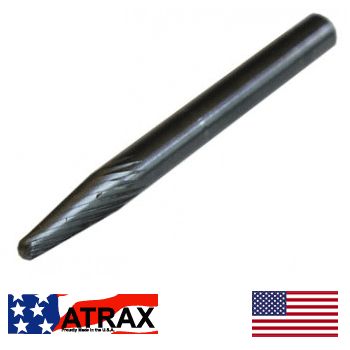 3/16 Taper w/ Radius End Carbide Burr (SL-81)