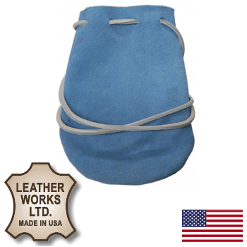 Light Blue Suede Drawstring Dice/Marble Pouch (SLMPD-LB)